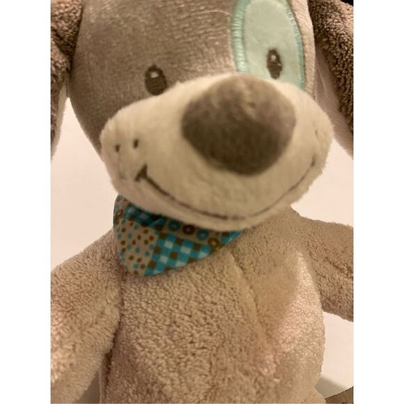 NATTOU Baby Doggie Puppy Train Musical Pull String Attach anywhere Plaid Bandana - Picture 5 of 9